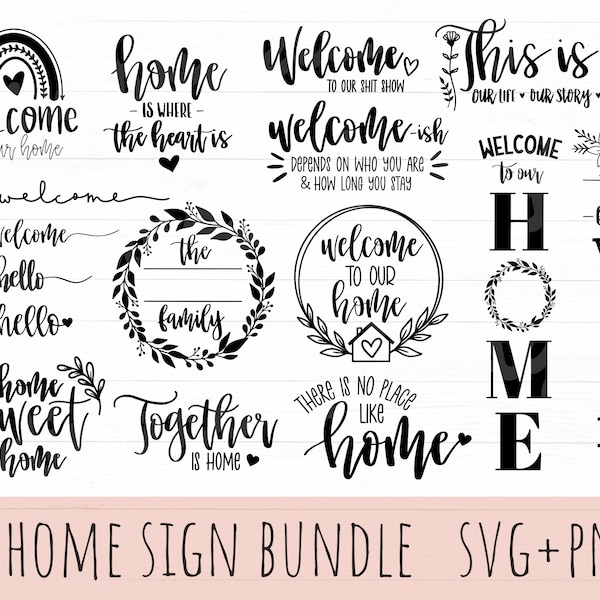 Welcome Svg Bundle, Home Svg Bundle, Welcome Sign Svg, Home Sign Svg, Hello Svg, Porch Sign Svg, Family Sign Svg, Cut File For Cricut