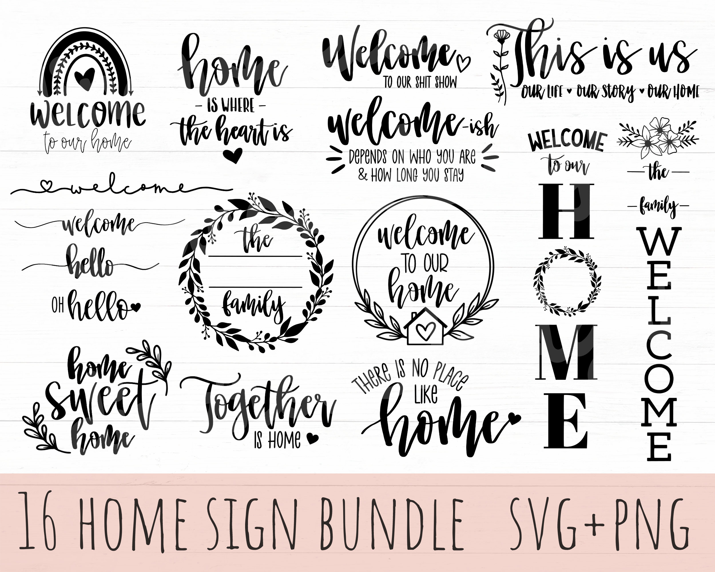 Welcome Svg Bundle, Home Svg Bundle, Welcome Sign Svg, Home Sign Svg, Hello Svg, Porch Sign Svg, Family Sign Svg, Cut File For Cricut
