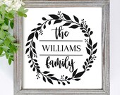 Family Sign Svg, Family Name Svg, Name Sign Svg, Family Svg, Home Sign Svg, The Family Svg, Family Wreath Svg, Clipart Cut File For Cricut