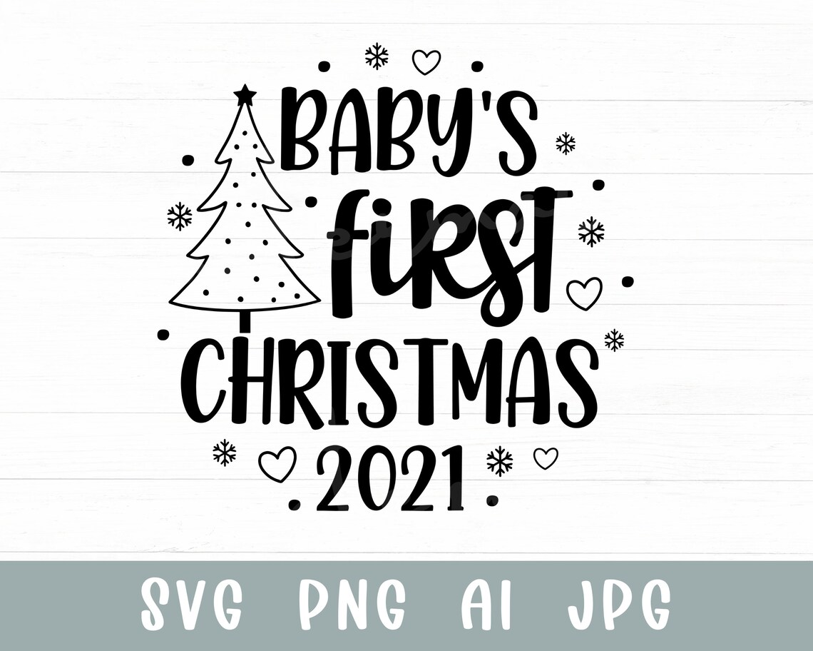 Baby's First Christmas Svg Baby 1st Christmas Svg Baby Etsy