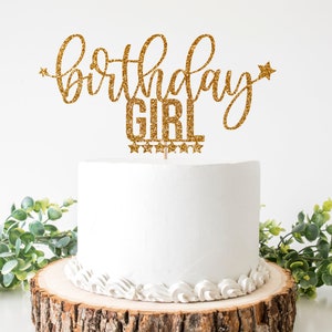 Birthday Girl Cake Topper Svg, Happy Birthday Cake Topper Svg, Png, Clipart, Cut File For Cricut