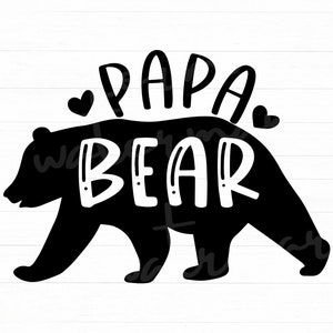 Papai Urso Svg, Papai Svg, Papai Urso Svg, Papai Urso Svg, Dia Dos Pais Svg, Papa Svg, Pai Engraçado Svg, Png Clipart Cut File For Cricut