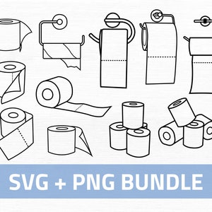 Toiletpapier SVG Bundle - Toiletpapier 2020 Clipart - Toiletpapier Vector - Badkamer Svg - Toiletpapier Roll SVG - File For Cricut - png jpg