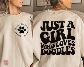Nur ein Mädchen, das liebt Doodles Doodles, Doodle Mama Doodle, Hund Mama Doodle, Doodle Mama Doodles, Live Lachen Rinde svg, Doodle wellig svg, Png geschnitten Datei Cricut