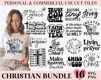 Christian Svg Bundle, Jesus Svg Bundle, Religious Svg Bundle, Inspirational Svg, Bible Verse Svg, Scripture Svg, Christian Quotes Cut File