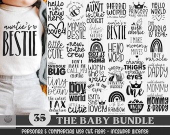 35 Baby Svg Png Bundle, Baby Svg Bundle, Newborn Svg Bundle, Baby Quote Svg, Baby Sayings Svg, Hello World Svg, Baby Shower Svg Png Cut File