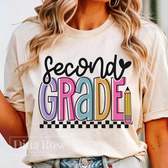Second Grade Svg, Teacher Retro Svg, 2nd Grade Svg, Back To School Svg, 2nd Grade Teacher Svg, First Day Of School Svg, Png Cut File