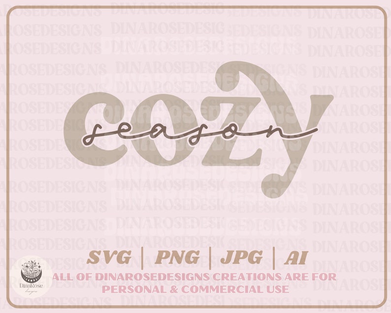 May include: A digital design featuring the text "Cozy season" in a brown and beige color scheme. The text is stylized with a handwritten font and a decorative flourish. The design is suitable for use in crafting projects, home decor, and other creative endeavors.