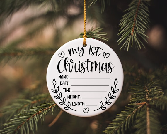 Baby First Christmas Ornament Svg, Baby Ornament Svg, Baby Infographic Svg, Baby 1st Christmas Svg Png Clipart Cut File For Cricut