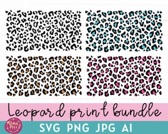 Leopard Print Svg Bundle, Leopard Pattern Svg, Cheetah Print Svg, Cheetah Pattern Svg, Animal Print Svg, Png Clipart Cut File For Cricut