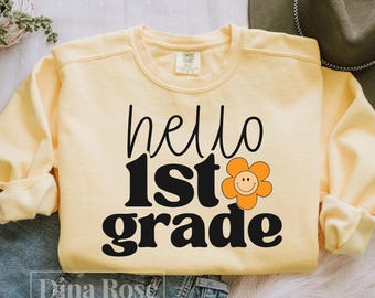 Hello 1st Grade Svg, First Grade Svg, Back To School Svg, Teacher Svg, 1st Grade Png, First Day Of School Svg, 1st Grade Teacher Svg Png