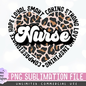 Krankenschwester Png Sublimation, Krankenschwester Leopard Png, Herz Valentine Krankenschwester Png, Registrierte Krankenschwester Png, ER Krankenschwester Png Clipart Digitale Datei für Sublimation