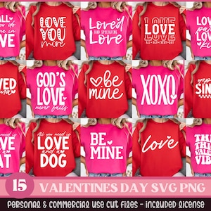 Valentines Day Svg Bundle, Valentines Day Svg, Valentines Png Bundle, Valentines Quotes Svg, Valentine Shirt Svg, Love Svg, Png Cut File