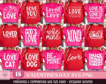 Valentines Day Svg Bundle, Valentines Day Svg, Valentines Png Bundle, Valentines Quotes Svg, Valentine Shirt Svg, Love Svg, Png Cut File