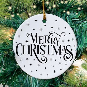 Merry Christmas Ornament Svg, Christmas Svg, Christmas 2021 Svg, Merry Xmas Svg, Round Ornament Svg Png Clipart Cut File For Cricut