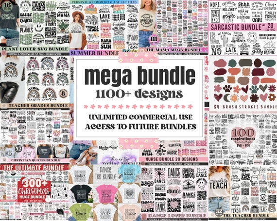 Mega Svg Bundle, Svg Cut Files, Entire Shop Bundles Svg, Shirt Svg, Quotes Svg, Inspirational Svg, Mom Svg, Christmas Svg, Teacher Svg, Png