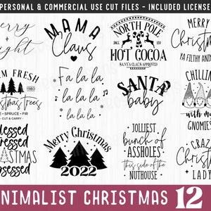 Christmas Svg Bundle, Funny Christmas Quotes Svg Bundle, Merry Christmas 2021 Svg Bundle, Santa Baby Svg Png Clipart Cut File For Cricut