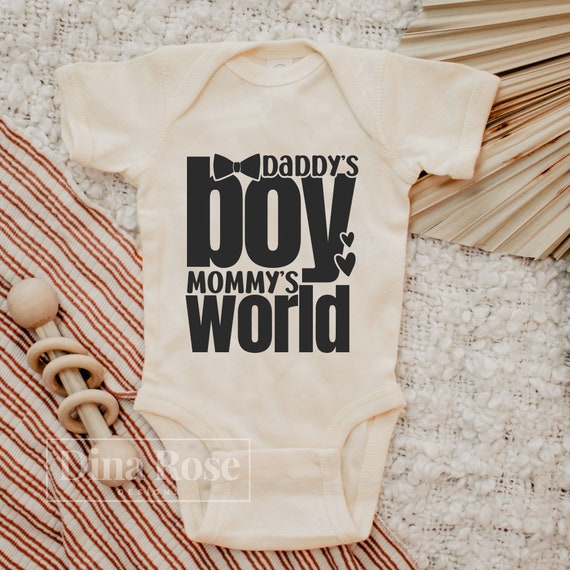 Daddy's Boy Mommy's World Svg, Baby Svg, Baby Onesie Svg, Newborn Svg, Baby Quote Svg, Baby Boy Svg, Boy Svg, Baby Shower Svg Png Cut File