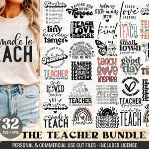 Paquete de svg de maestro, citas de maestro svg, maestro svg, enseñar svg, hecho para enseñar svg, camisa de maestro svg, maestro de prekínder svg, archivo de corte png