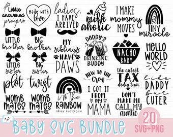 Baby Svg Bundle, Baby Quotes Svg, Baby Boy Svg, Baby Girl Svg, Newborn Svg, Baby Sayings Svg, Baby Onesie Svg, Clipart Cut File For Cricut