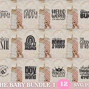 Baby Svg Bundle, Newborn Svg, Baby Onesie Svg, Baby Quotes Svg, Baby Sayings Svg, Baby Girl Svg, Baby Boy Svg, Baby Shower Svg, Png Cut File