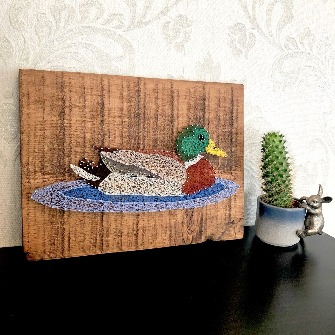 Mallard Duck String Art Reclaimed Wood - Etsy UK
