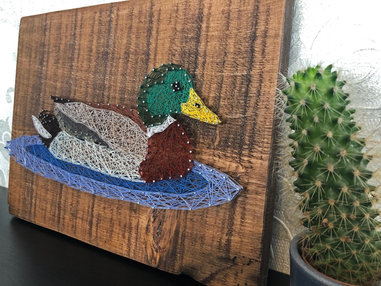 Mallard Duck String Art Reclaimed Wood - Etsy UK
