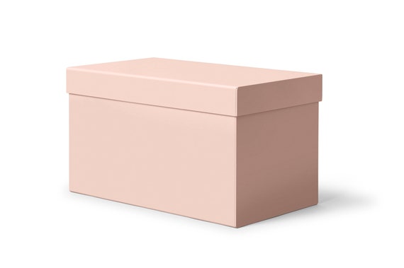 Caja Almacenaje Decorativa con Tapa cm 45x25 H.25. Para Ropa, Juguetes,  Oficina Tejido Soft Touch Rosa. Reciclable y Fabricado en Italia -   España