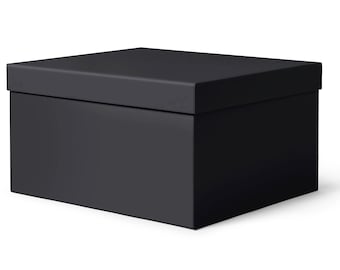 Boîte de Rangement avec Couvercle cm 45x40 H.25. Pour Vêtements, Jouets, Bureau - Tissu Soft Touch Noir. Recyclable et Produit en Italie