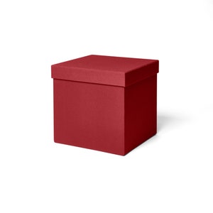 Aufbewahrungsbox mit Deckel cm 25x25 H.25. Für Kleidung, Spielzeug, Büro - Technischen Stoff Rot - Recycelbar und in Italien Hergestellt