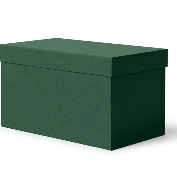 Aufbewahrungsbox mit Deckel cm 45x25 H.25. Für Kleidung, Spielzeug, Büro - Technischen Stoff Grün - Recycelbar und in Italien Hergestellt