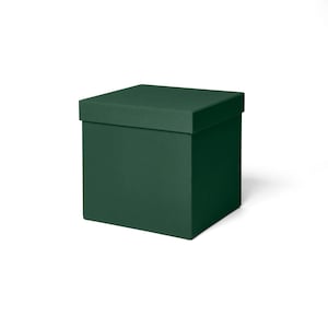Aufbewahrungsbox mit Deckel cm 25x25 H.25. Für Kleidung, Spielzeug, Büro - Technischen Stoff Grün - Recycelbar und in Italien Hergestellt