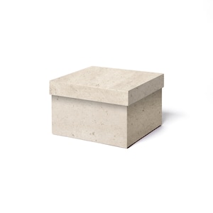 Doos voor garderobe met deksel cm 25x25 H.16. Voor kleding games kantoorboeken - textuur cement effect lichtgrijs. Gemaakt in Italië
