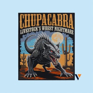 Chupacabra Cryptid Broderad Stryk-på Baklapp - Rolig Ökenmonster Sydvästlegend