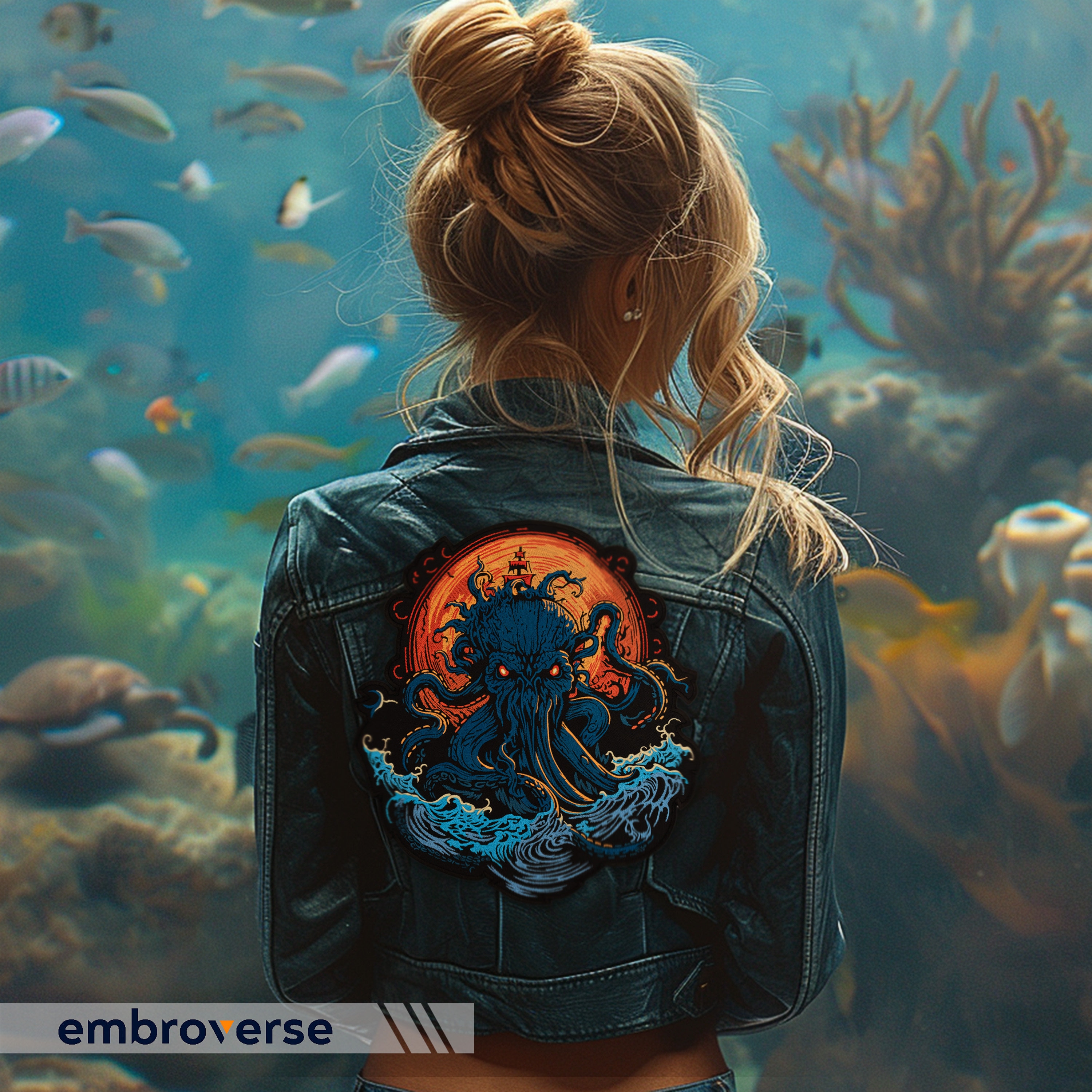 Epic Kraken Embroidered Large Patch - Nautical Ocean Fantasy Legend ...