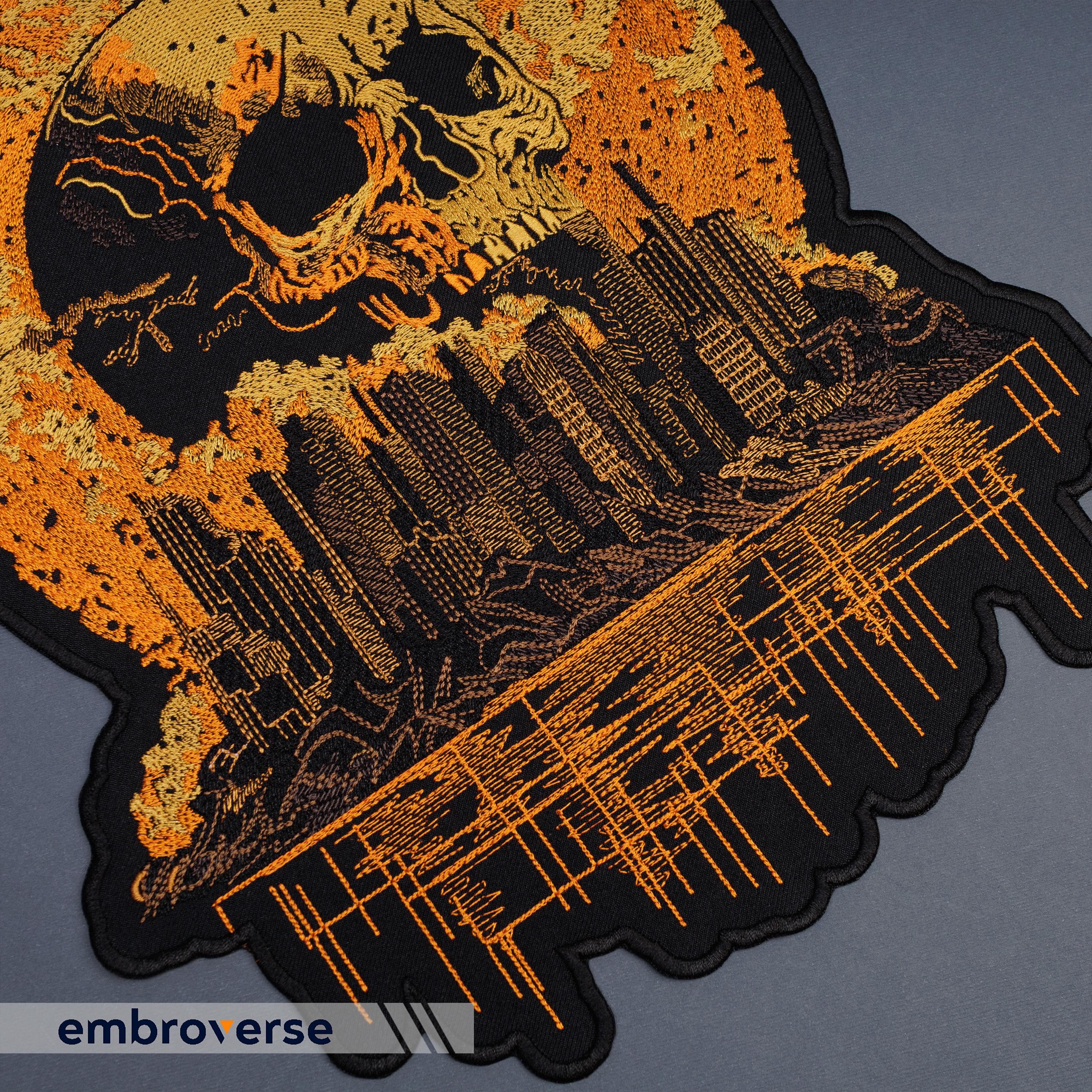 Wasteland Reaper Skull Embroidered Patch: Apocalyptic Biker Iron-on ...