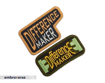 Difference Maker Patch - Embroidered Text Inspirational Quote - Slogan Iron On Patches