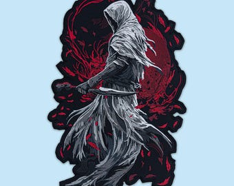 Patch bordado com capuz Assassin Reaper – Acessório termocolante de fantasia sombria para jaquetas, mochilas e presentes góticos da Embroverse