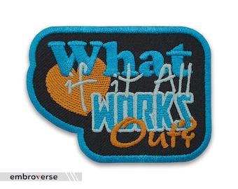What If It All Works Out? Embroidered Iron-On Patch - Uplifting Quote for Mental Health Awareness, Ideal for Custom Apparel and Accessories