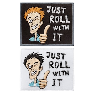 Just Roll With It Patch - Embroidered 2020 Badge - Iron On (3.9 x 3.1 inches)