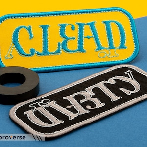 Clean Dirty Geschirrspüler Magnet, Lustige Bestickte Zauberschrift, Geschenk zur Wohnungserwärmung, Größe: 3,9 x 1,7 zoll