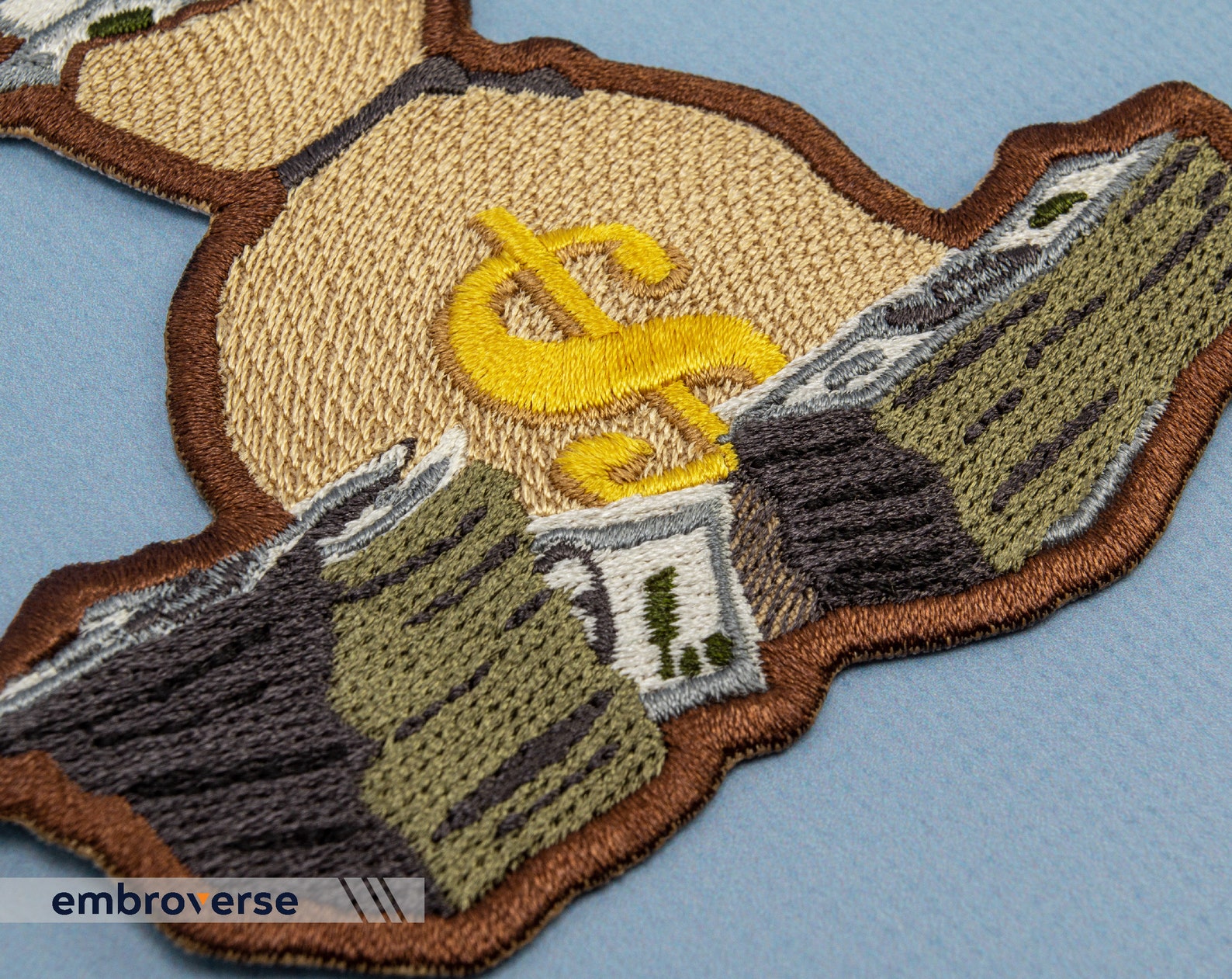 Money Bag Patch Embroidered Dollars Prosperity Symbol Iron Etsy