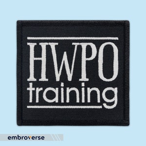 Hard Work Pays Off Embroidered Patch - HWPO Training, Motivational Gym Fitness Workout, Athletic Gear Accessory, Iron On, 3.5 x 3.3 inches