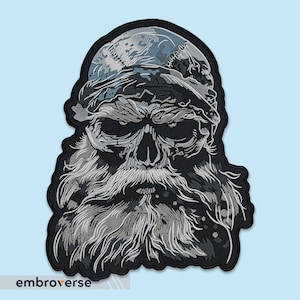 Pirate Skull Embroidered Back Patch: Gothic Biker Vest Accessory