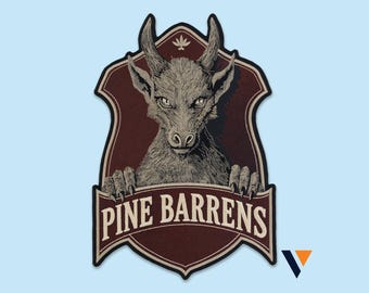 Jersey Devil Embroidered Iron On Back Patch - Pine Barrens Cryptid Legend - Folklore Monster Crest