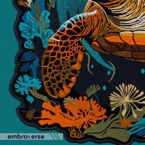 Lifelike Sea Turtle Large Back Patch - Realistic Oceanic Peaceful ...