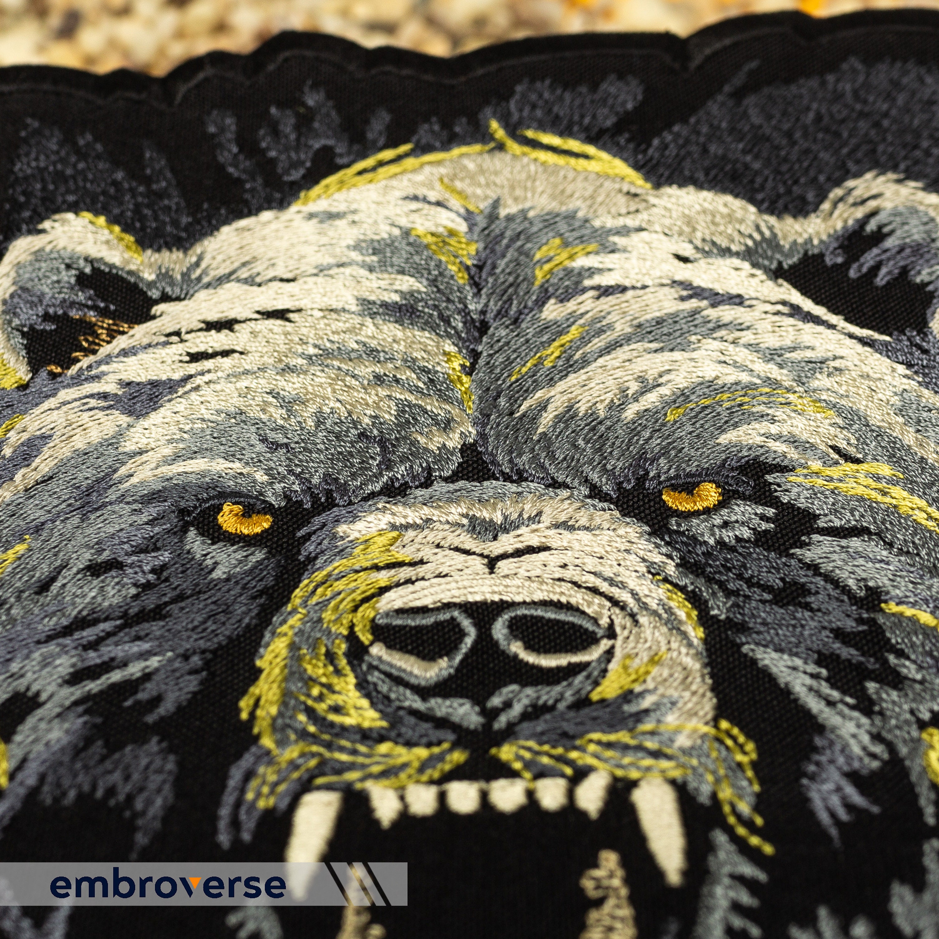 Brutal Grizzly Bear Large Back Patch - Embroidered Wild Angry Beast ...