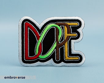 Dope Patch - Broderie colorée - Black Excellence - Écussons thermocollants - 3,5 x 2,7 pouces