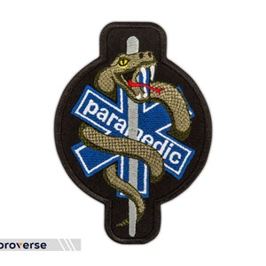Paramedic Caduceus Patch - EMT Emblem - Emergency Medical Services - Embroidered Iron On Patches - Size: 2.8 x 4 inches