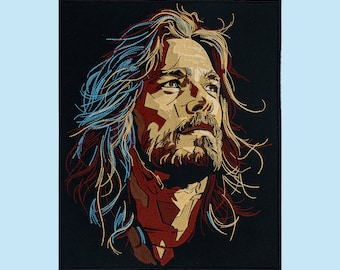 Jesus Large Embroidered Iron-On Patch, Inspirational Faith-Based Christian Patch, Detailed Religious Art for Apparel and Decor